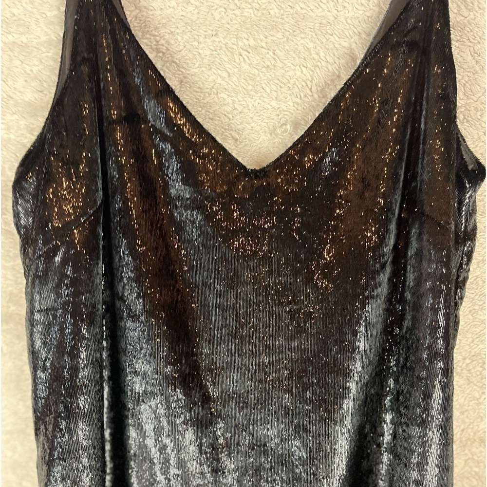 MINKPINK Black Liquid Velvet Slip Dress Shimmer Sz XS Cocktail Nightclub Party - Picture 5 of 16